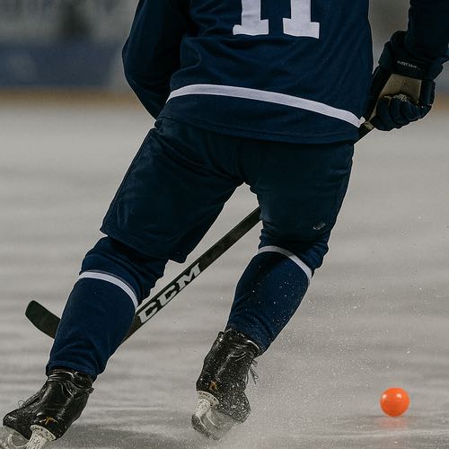 Bandyspelare bakifran