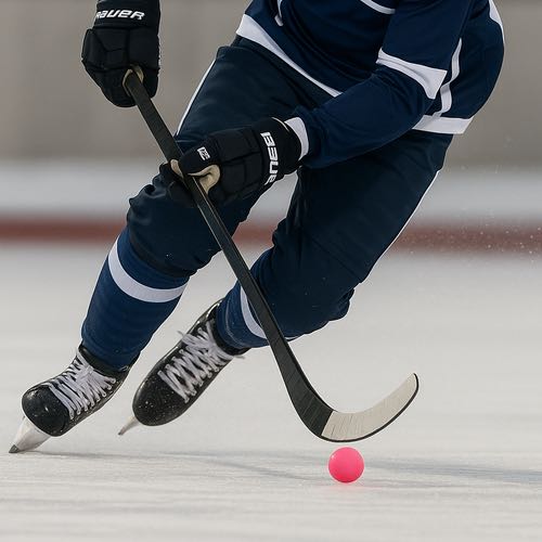 Bandyspelare rosa boll